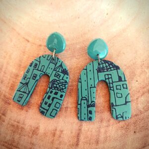 Pendientes arcilla polimérica Town Dream