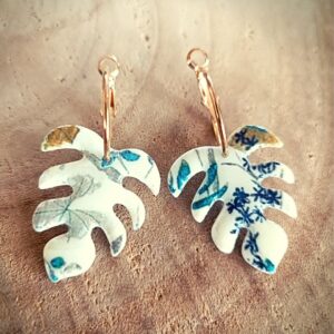Pendientes de Arcilla Polimérica Monstera Li